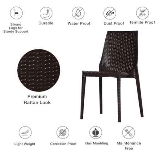 Supreme Lumina Set of 4 Chairs and 1 Olive Table (Globus Brown), (Model: LuminaOliveGlobusBrown5), Four Seat - Image 3